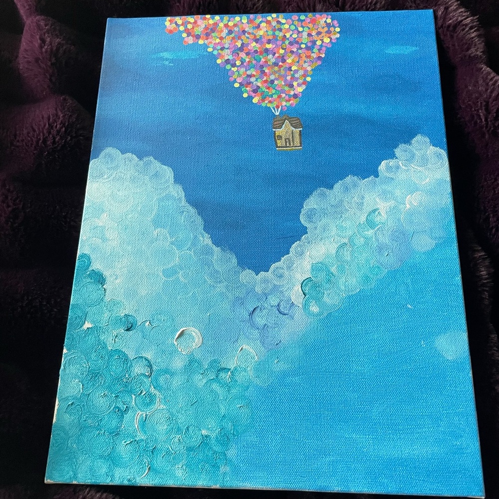 Handmade UP abstract canvas acrylic & oil painting original artwork